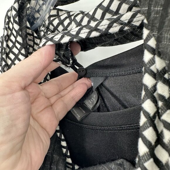 ALI MILES shirt top blouse tunic 3/4 sleeve swing removeable infinity scarf XL - Picture 4 of 9